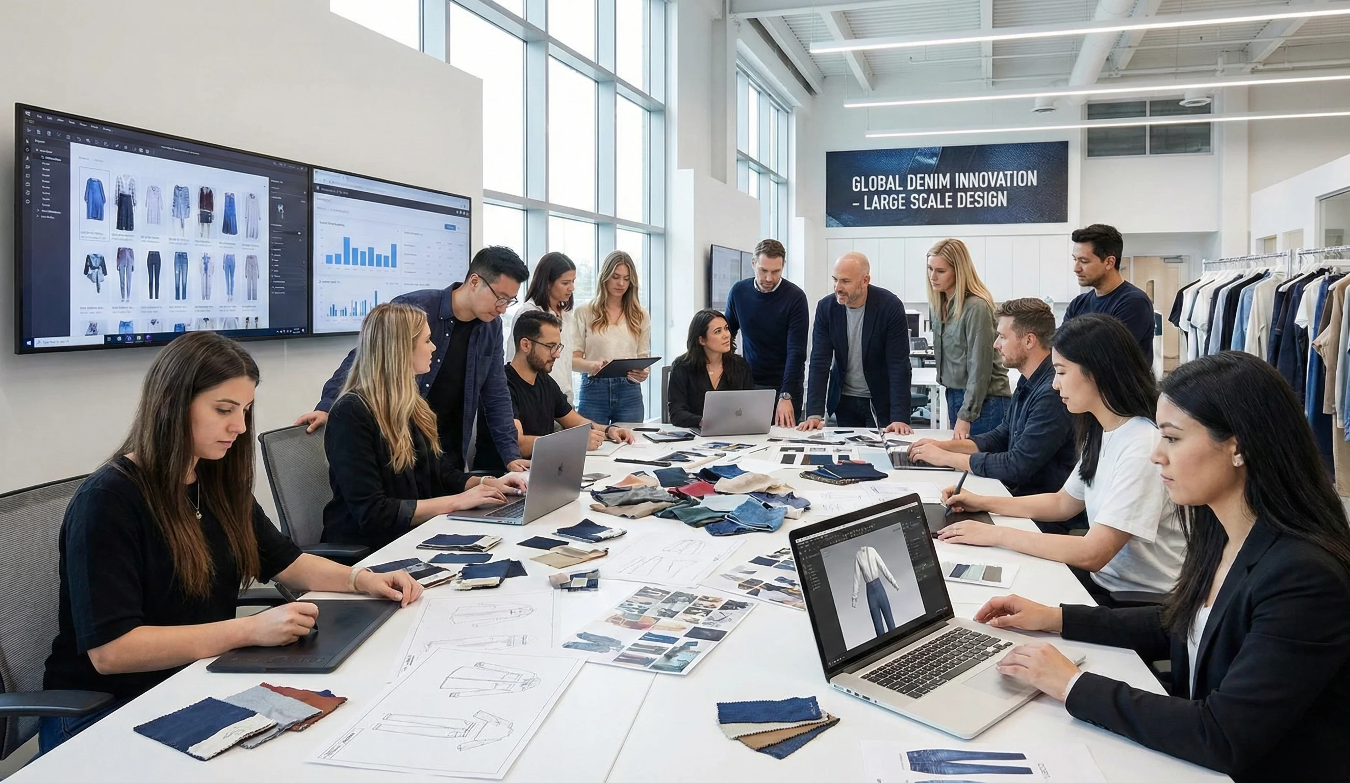 High volume automated denim manufacturing line in Turkey for private label